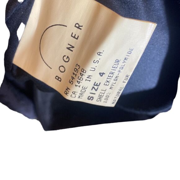 Bogner vintage black quilted long line jacket faux fur hood 4 - Picture 9 of 11